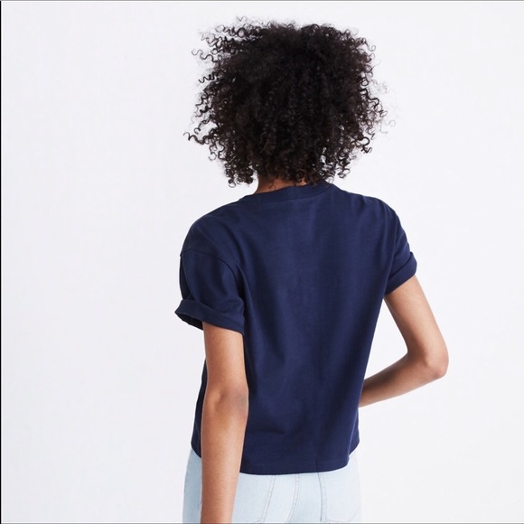 Madewell Embroidered “Madewell” Easy Crop Tee NWT - Picture 3 of 4